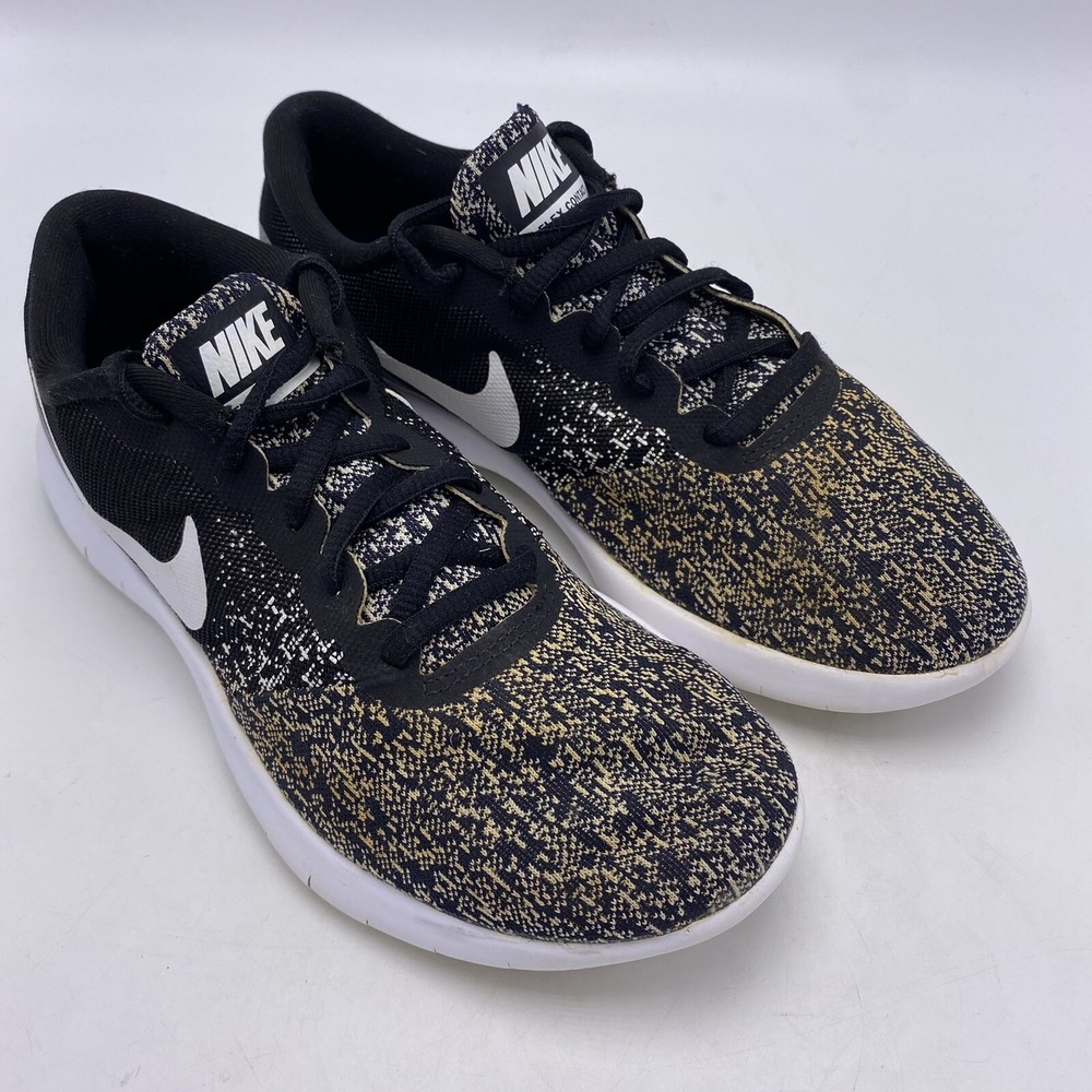 Nike Sneakers Womens 7 M Running Shoes Flex Contact 908995-002 Oreo Beige